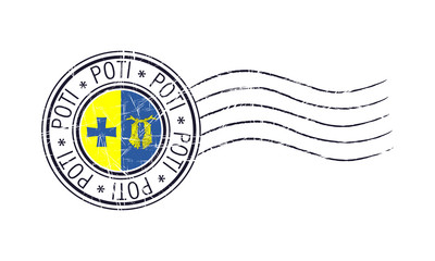 Poti city grunge postal rubber stamp
