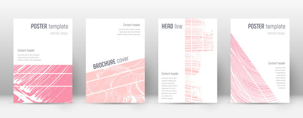Cover page design template. Geometric brochure layout. Breathtaking trendy abstract cover page. Pink