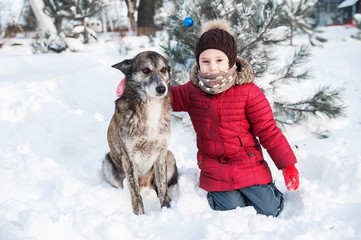 Cute girl with her dog.