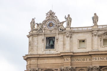 Vatican city travel sculpture around the clock tower, tourism
