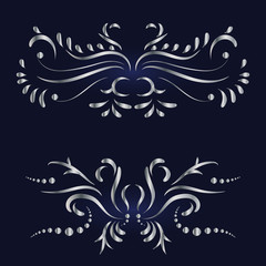 Elegant silver ornament in classic style