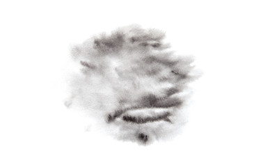 Black abstract background in watercolor