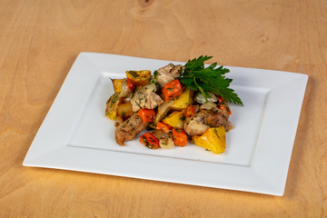 Roasted potato with pork