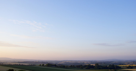 Evening view looking north across rural countryside