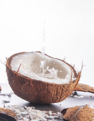 coconut on white background