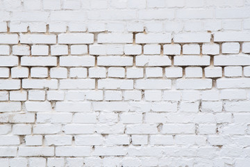 Old grunge brick white wall background