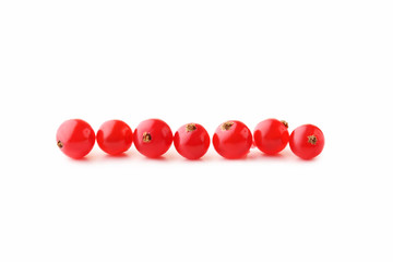 Red currants isolated on white background