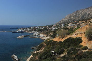 Fototapeta na wymiar beautifull greek village, Agios Kirikos, Ikaria Island, Sporades, Greece