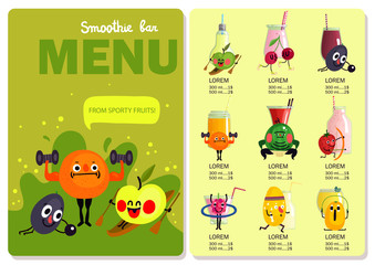 Cartoon Funny Fruits Menu