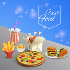 Fast Food Cartoon Illustration