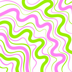 Abstract pink and green curved lines background