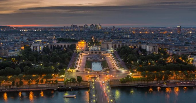 Paris from above by night