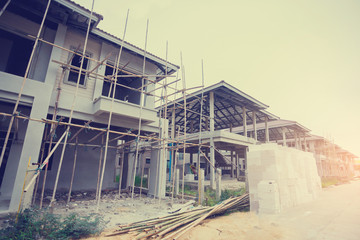 Newly built homes in a residential estate in Thailand.