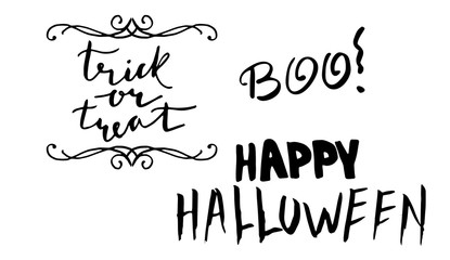 Happy halloween. Hand drawn creative calligraphy
