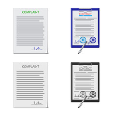 Vector illustration of form and document sign. Set of form and mark vector icon for stock.