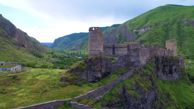 old fortress in Georgia around aerial panorama