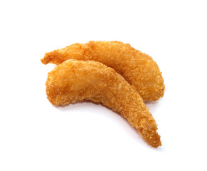 Fried shrimps isolated on white