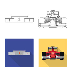 Vector illustration of car and rally icon. Collection of car and race stock vector illustration.