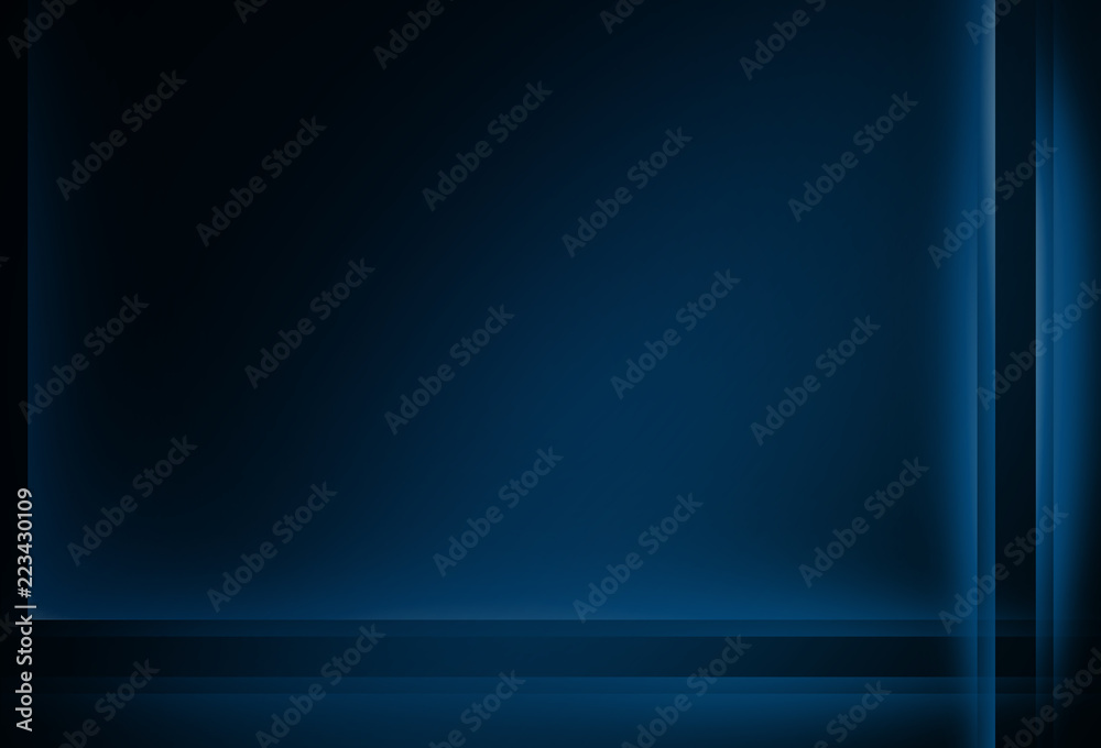 Poster Dark blue abstract background with vertical and horizontal lines and neon glow