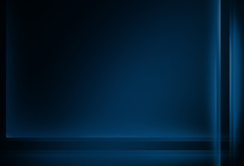 Fototapeta premium Dark blue abstract background with vertical and horizontal lines and neon glow