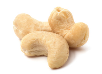 cashew nuts on white background