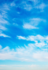 White clouds in blue sky.