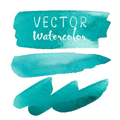 Set of watercolor brush on white background.  Vector illustration 