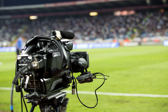 tv camera at the football stadium