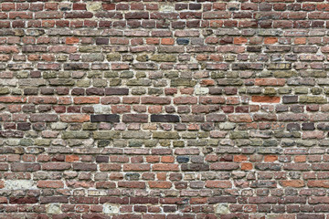 Endless  seamless pattern of old brick wall