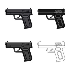 Vector illustration of weapon and gun sign. Collection of weapon and army vector icon for stock.