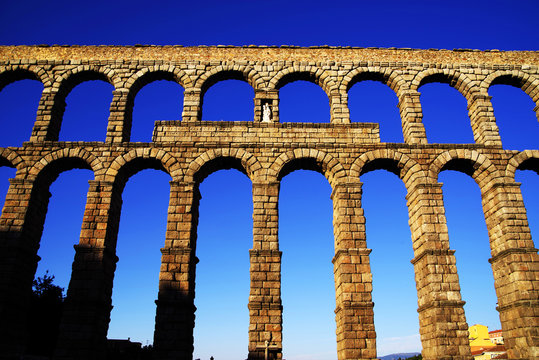 Architecture of Segovia medieval city - The Aqueduct of Segovia, Spain, Europe