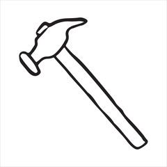 Hammer doodle icon