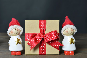 Christmas gift and Christmas elves