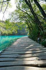 Beautiful wooden road in the heart of Europe