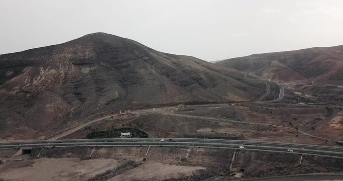 Aerial view of mountain in Fuerteventura, Canary Islands, Spain
