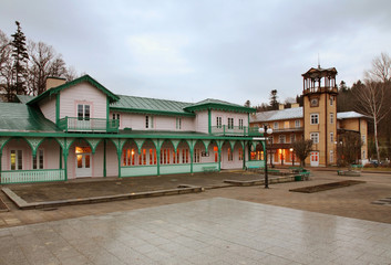 Jozef Dietl square in Iwonicz-Zdroj. Poland