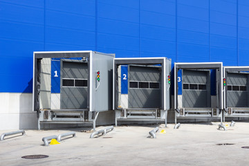 modern logistics center. Loading dock at a warehouse. docking stations of a distribution center.