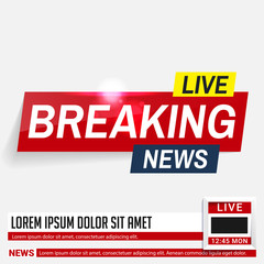 Breaking news. World news. Breaking news on World Map Background. Business / Technology News Background. Vector Illustration.