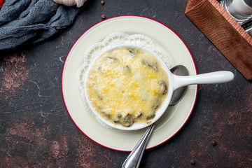 Julienne on white plate