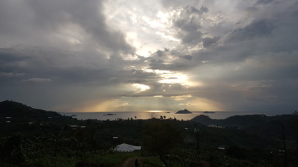sunset in mountains