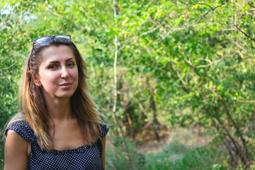 spring portrait of a beautiful girl in nature.