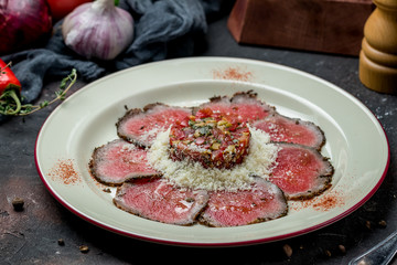 Beef carpaccio with Parmesan