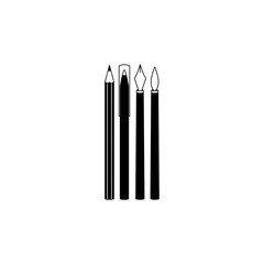 Drawing tools. Hand drawn set. Black and white thin line style.
