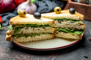 chicken breast and vegetable sandwich