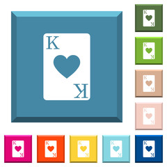 King of hearts card white icons on edged square buttons