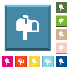 Mailbox white icons on edged square buttons