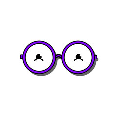 Vector illustration of violet circle glasses