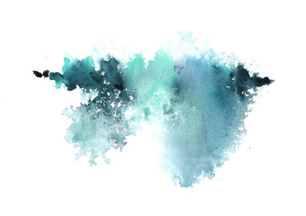 Watercolor hand-painted abstract spread colors stains illustration texture on white background