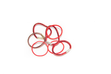 Naklejka premium Scrunchy for hair isolated on white background. Women things. Beauty and fashion. Hair care. Accessories for hair.