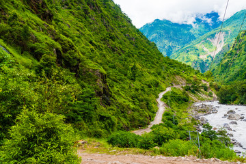 Nature view in Annapurna Conservation Area, Nepal